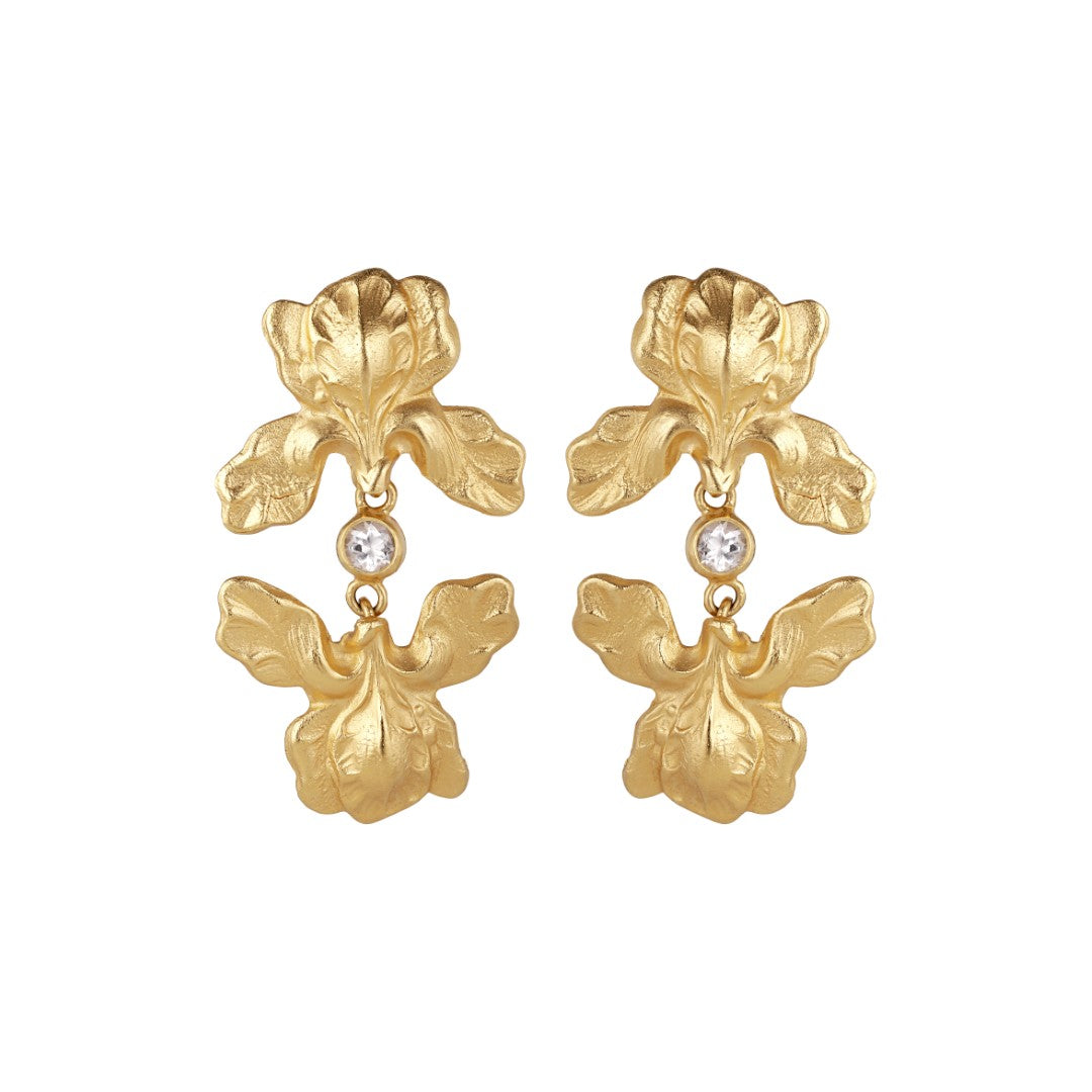 FLEUR EARRINGS GOLD PLATED BY SIGRUN