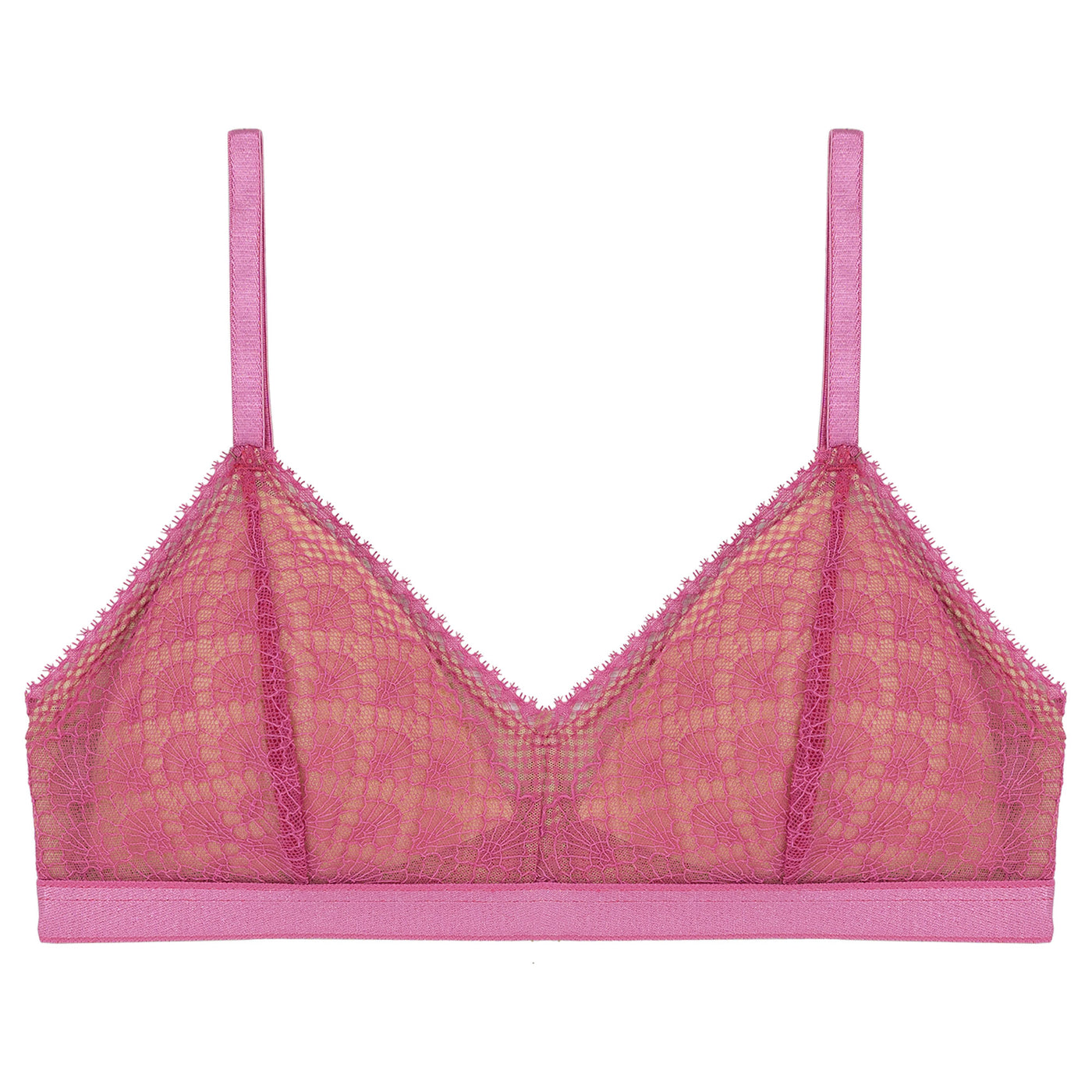 Underprotection bra in pink made in recycled polyamide