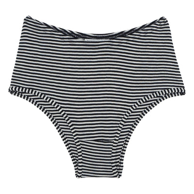 Underprotection striped briefs in black and wit made in 100% wool