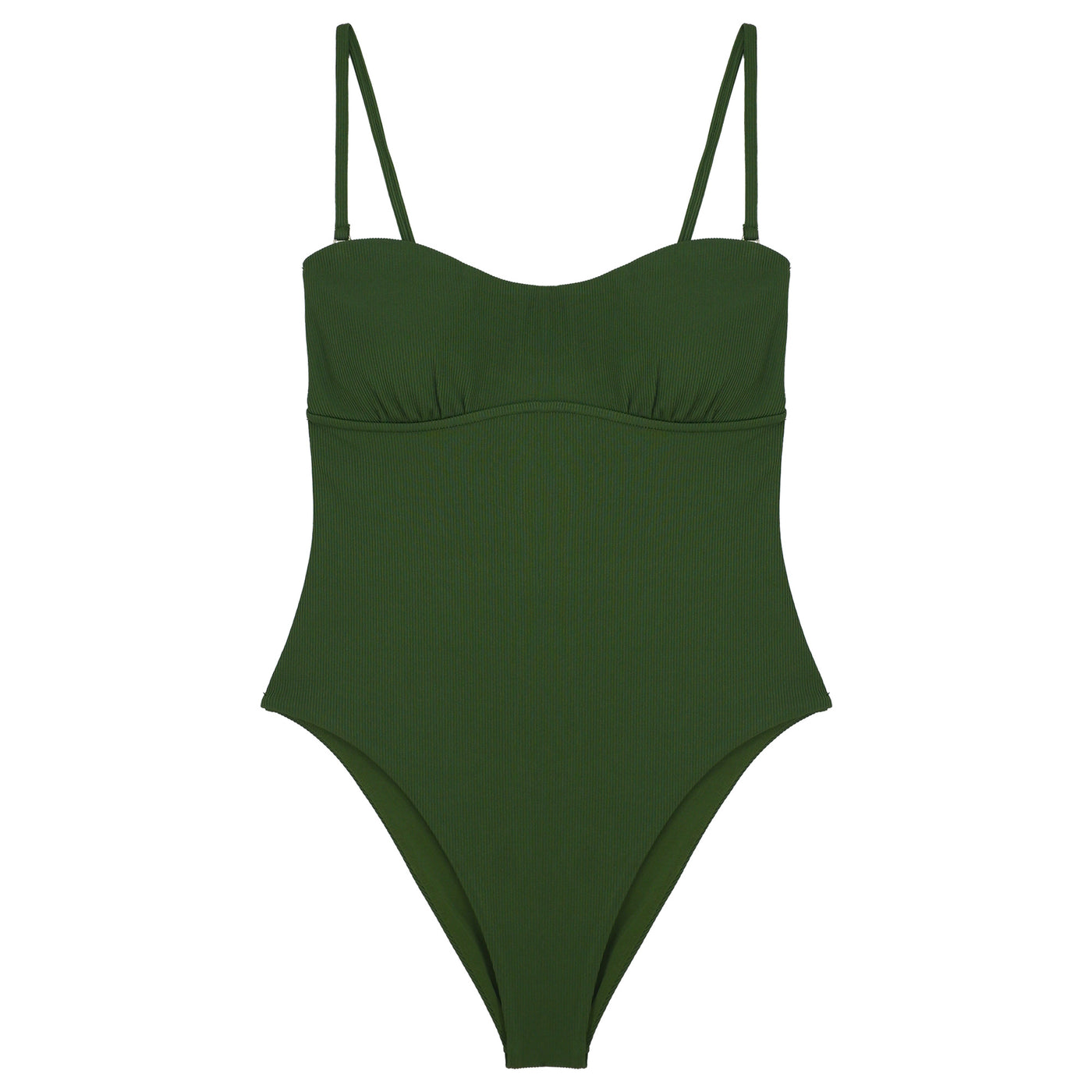 Underprotection swimsuit in green made of 90% polyester (recycled) and 10% elastane