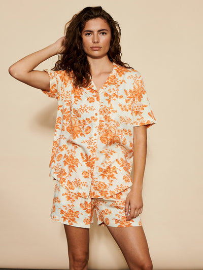 Underprotection shorts in orange  and white made of 100% lyocell